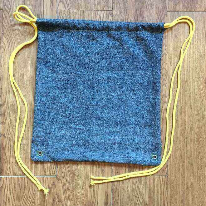 bag with cords strung through