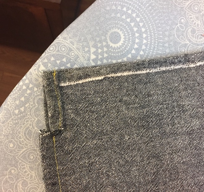 fold, press, and sew the drawstring casing